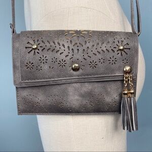 𝅺avenue 9 Mini Laser Cut Tassel Accent Crossbody